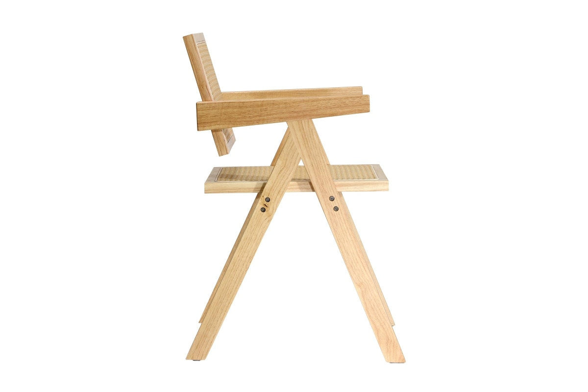 Oikiture 4x Dining Chairs Rattan Chair Wooden Accent Chair Natural