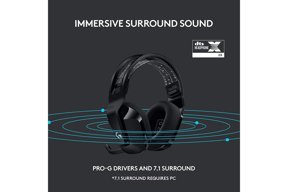 Logitech G733 LIGHTSPEED Wireless RGB Gaming Headset - Black