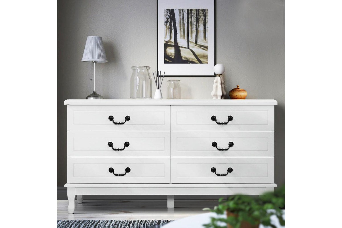 Chest of Drawers Dresser Table Lowboy Storage Cabinet White KUBI Bedroom