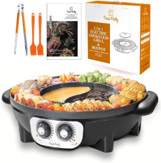 Food Party 2 in1 Electric Smokeless Grill and Hot Pot (Hot Pot) - Layaway AU