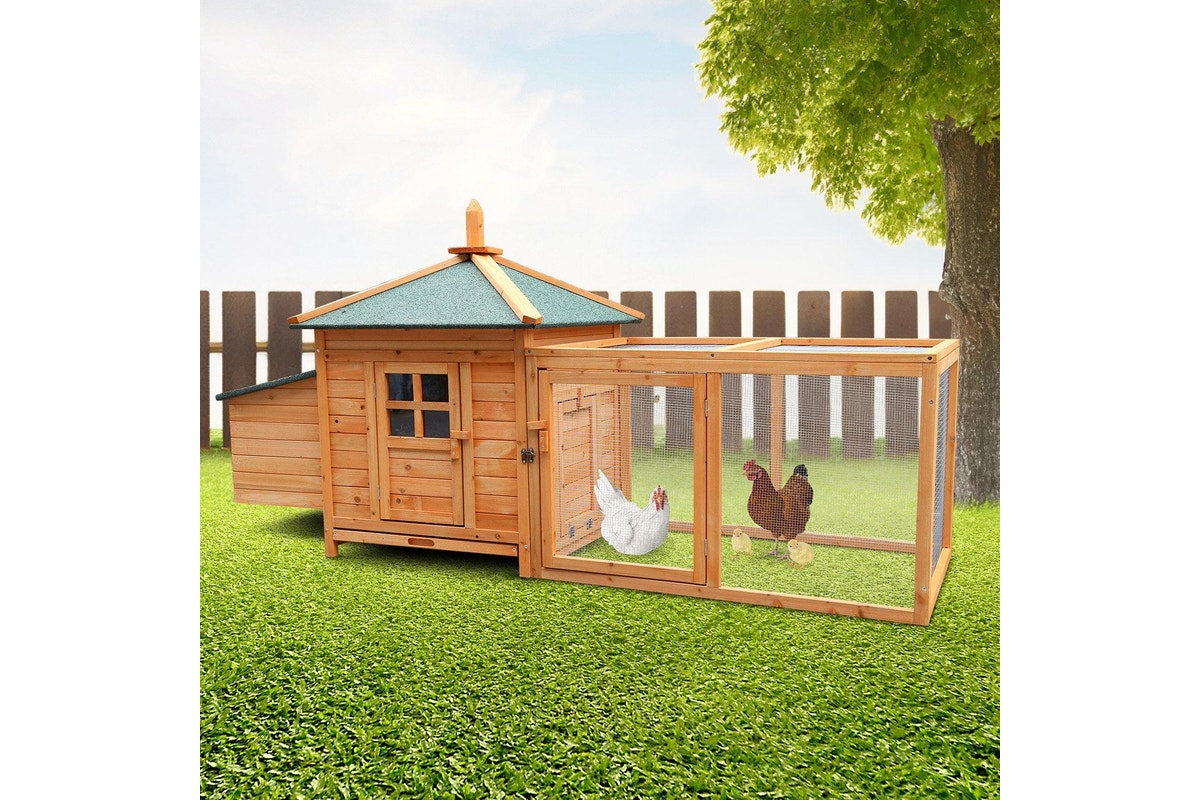 Furtastic Large Wooden Chicken Coop Rabbit Hutch Nesting Box Fir Wood