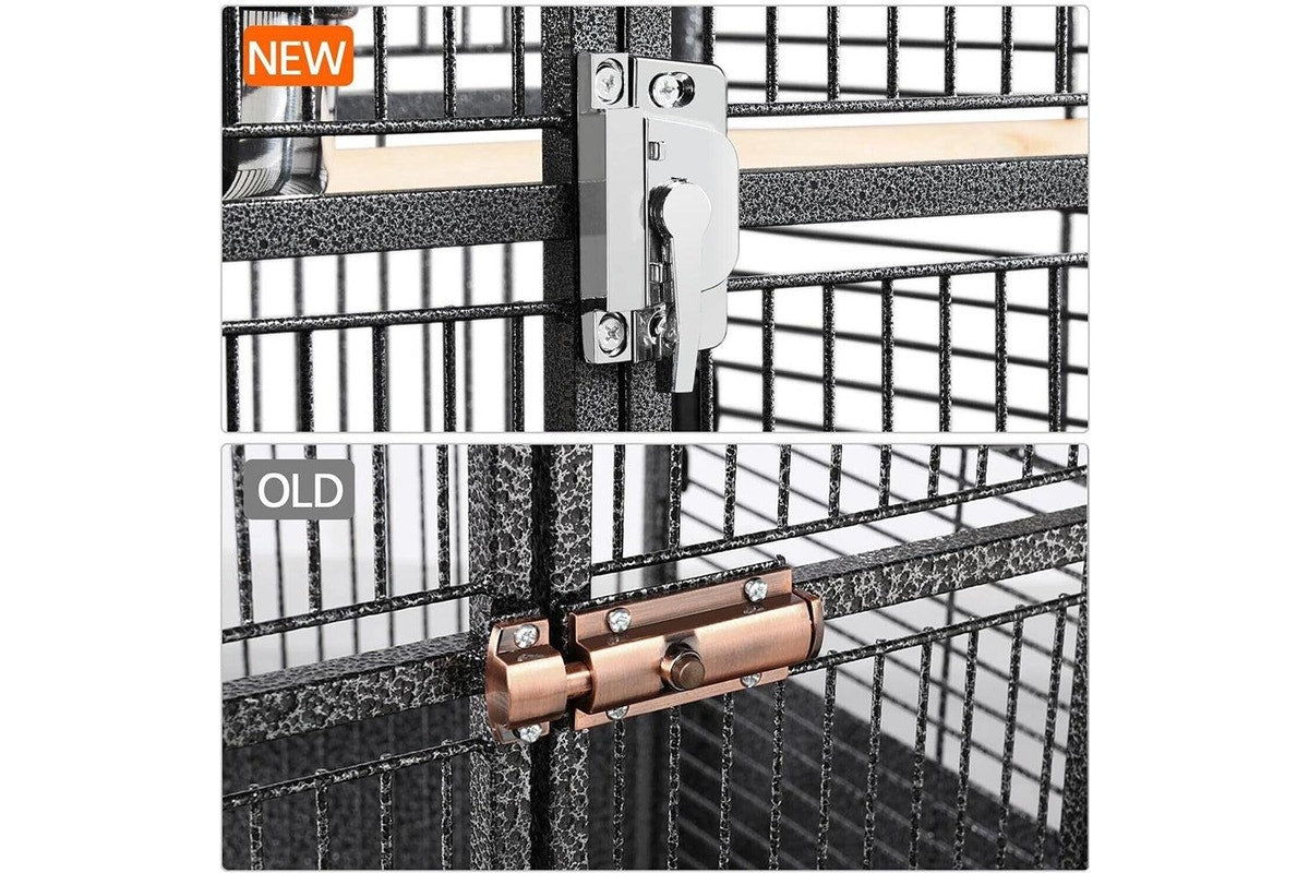 Large Playtop Parrot Aviary Bird Cages Birdcage w/ Rolling Stand Perch Food Cup