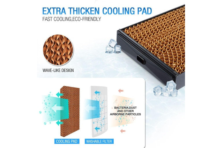 10L Evaporative Air Cooler Fan Ionizer/Humidifier Remote Control Conditioner
