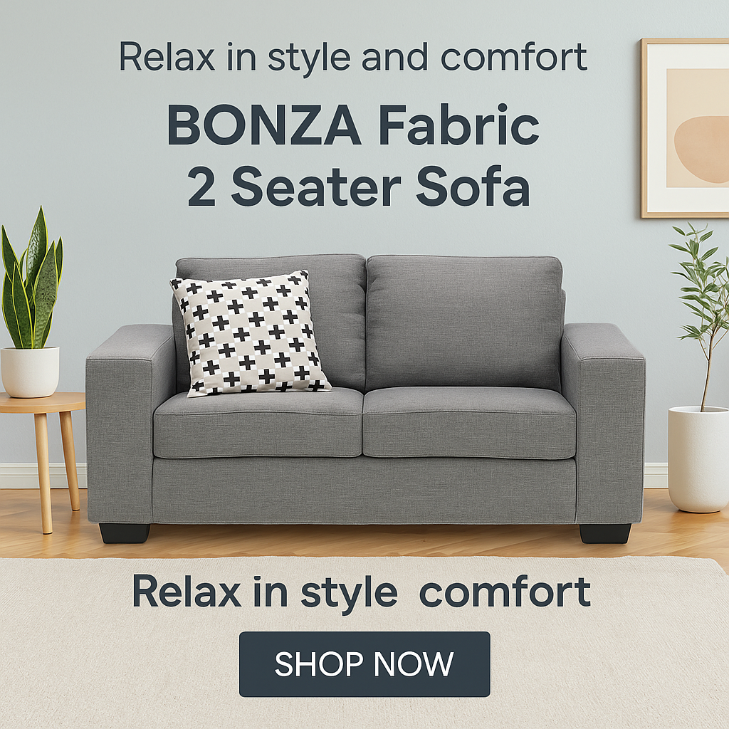 BONZA Fabric 2 Seater Sofa