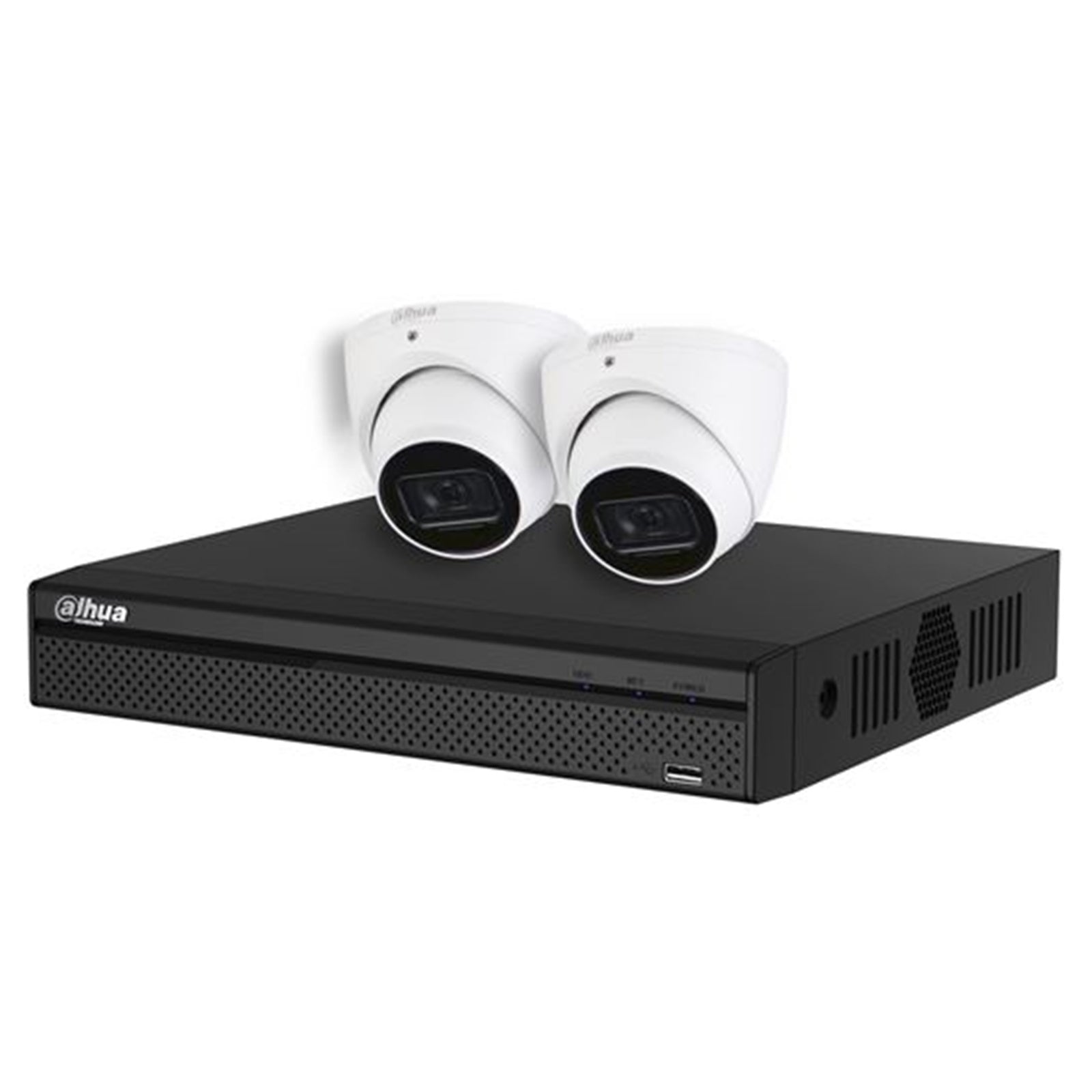 Dahua 4-Channel IP Surveillance Kit Includes 4-Port 4K PoE NVR, 2TB HDD, 2x 6MPIP2.8mmFixedPoEIRIP67Turret Cameras, 2x 18.3m Network Cables. Add Camera - IPC-HDW3666EMP-S