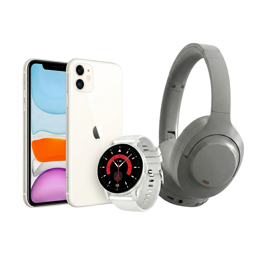 iPhone 11 + Smart Watch + Headphones