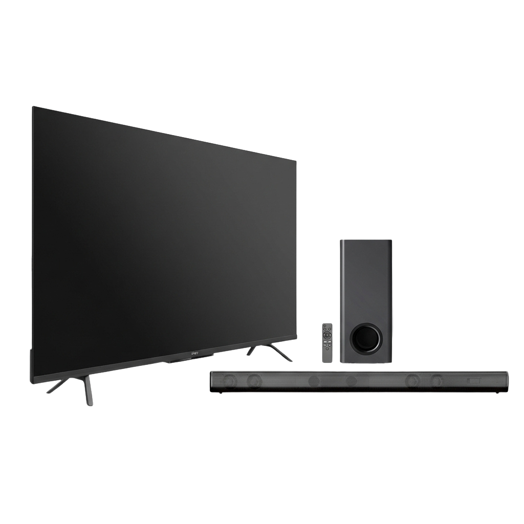 55 inch Smart TV + Subwoofer + Sound Bar