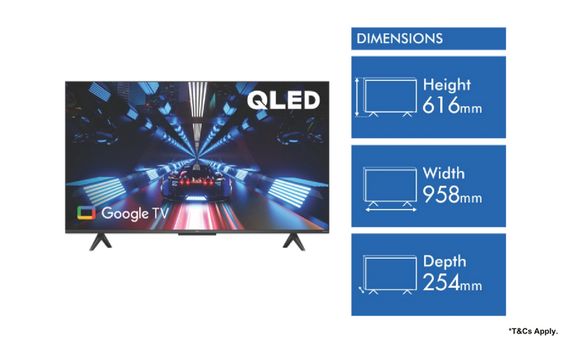 TCL 43 INCH QLED 4K Google TV
