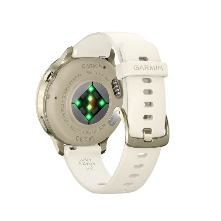 Garmin Venu 4 41mm Smartwatch Lunar Gold Bone Silicone Band