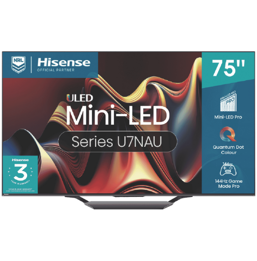 Hisense 75" U7NAU 4K Mini-LED QLED Smart TV 24