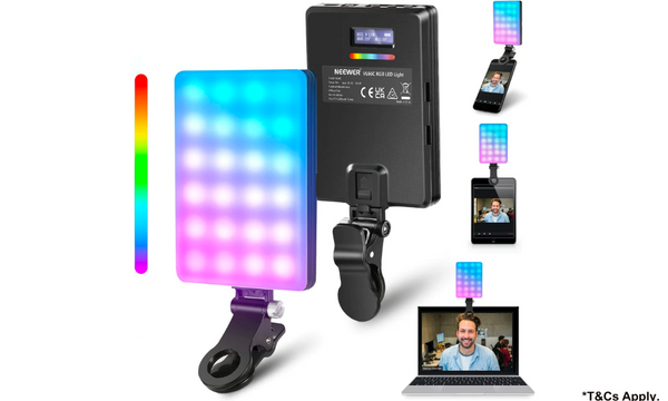 NEEWER RGB LED Light for Phone with Phone Holder & Light Clip