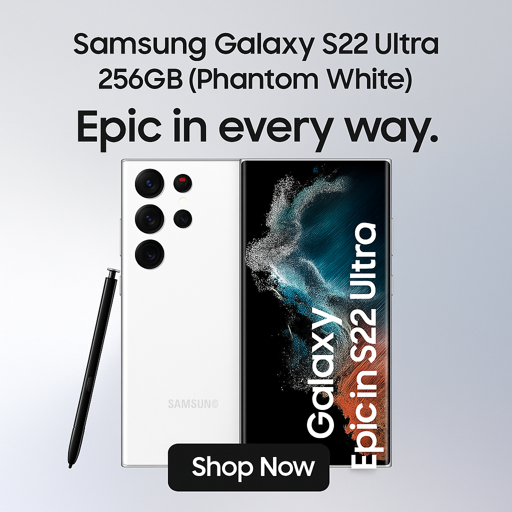 Samsung Galaxy S22 Ultra Smartphone 256GB, Phantom White - Layaway AU