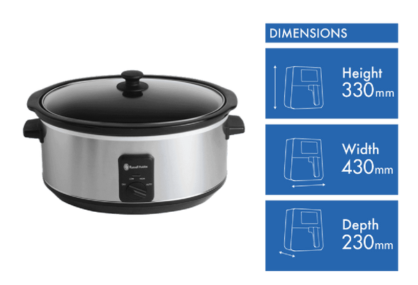 Russell Hobbs Slow Cooker 6L Glass Lid