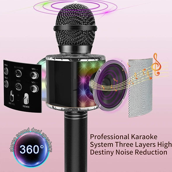Wireless Karaoke Microphone with controllable LED Lights | LayawayAU