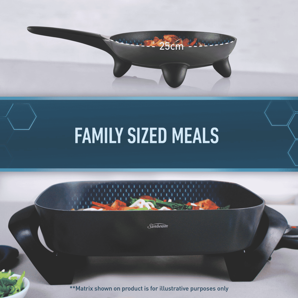 Sunbeam Diamond Force Brekky and Banquet Frypan & Skillet Set - Layaway AU