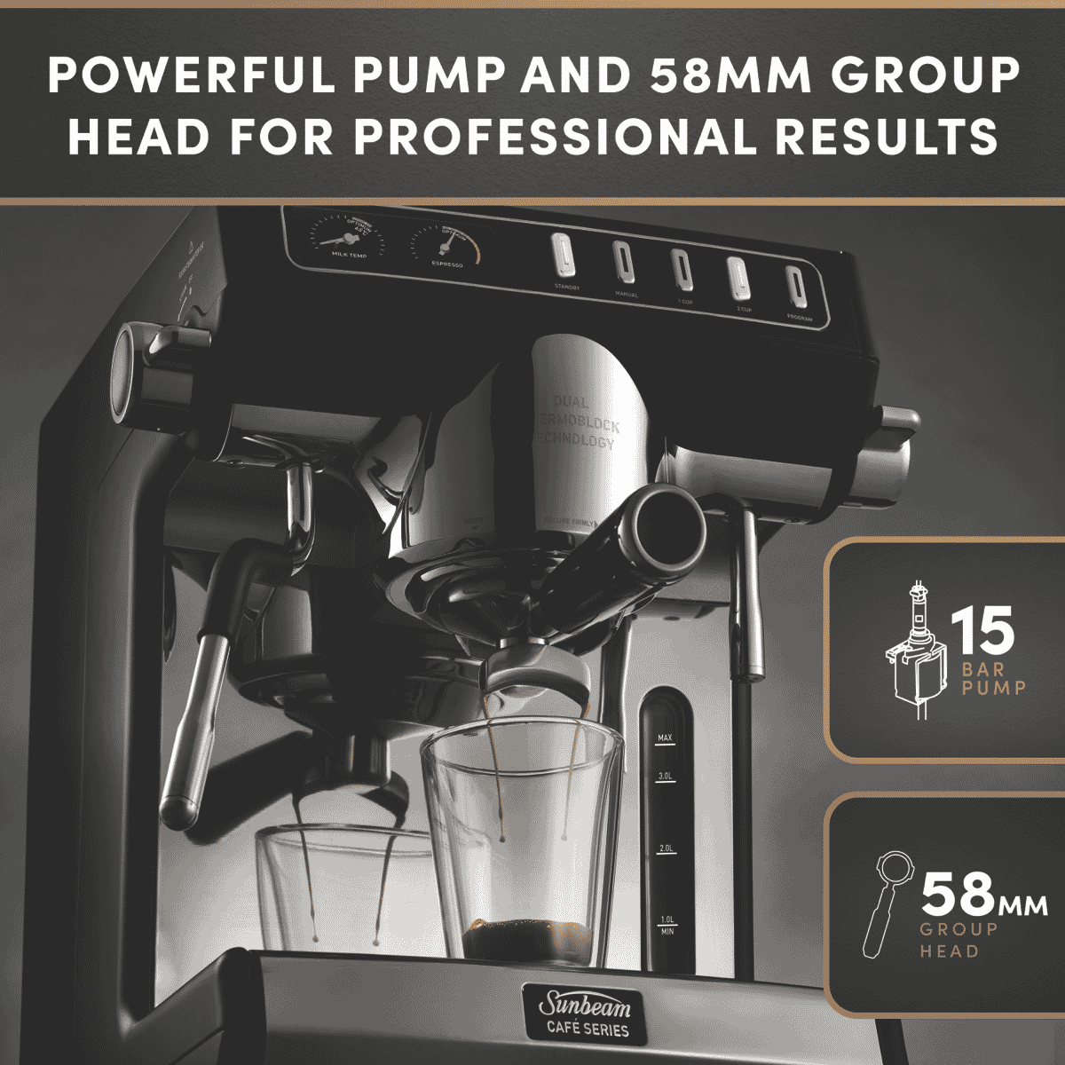 Sunbeam Cafe Duo Espresso Coffee Machine
