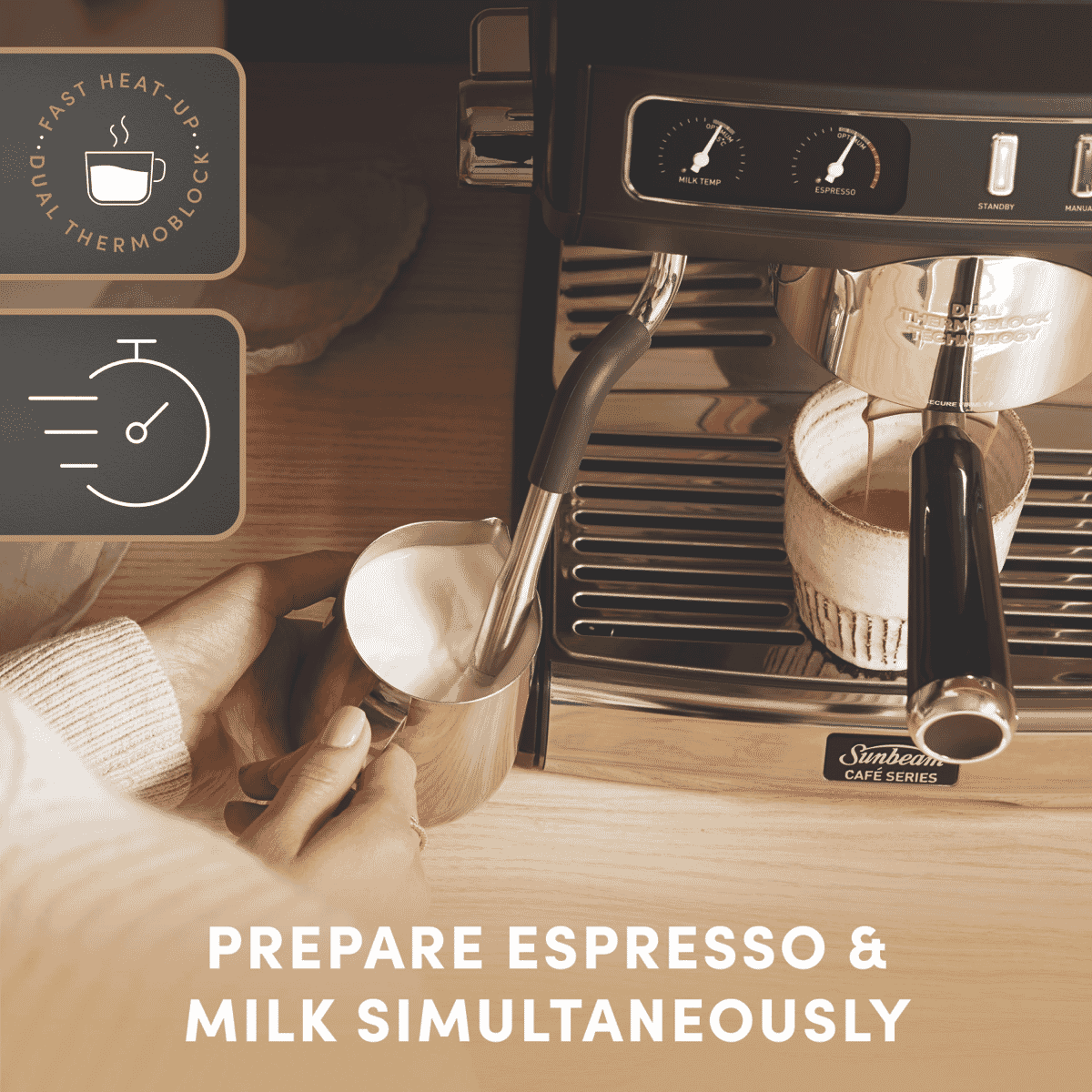 Sunbeam Cafe Duo Espresso Coffee Machine