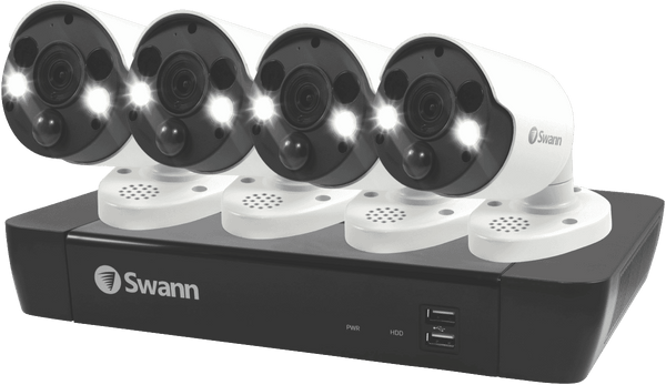 Swann 4 x Bullet w/ Spotlights Camera 8 Channel 4K Ultra HD 2TB NVR CCTV Kit