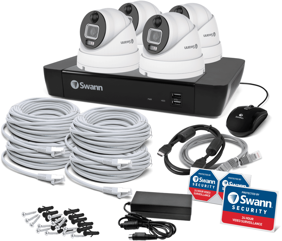 Swann 12MP 2TB NVR Kit w/ 4 x Dome Cameras