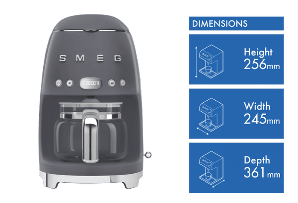 Smeg 50's Style Drip Filter Coffee Machine Grey