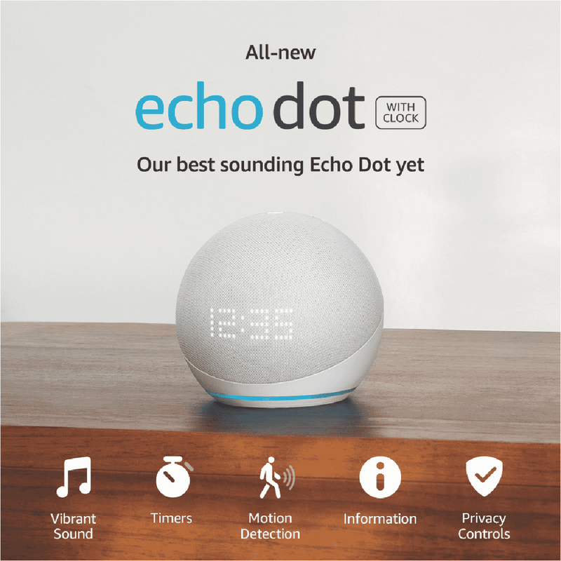 Amazon Echo Dot Smart Speaker with Alexa (Gen 5) - Glacier White