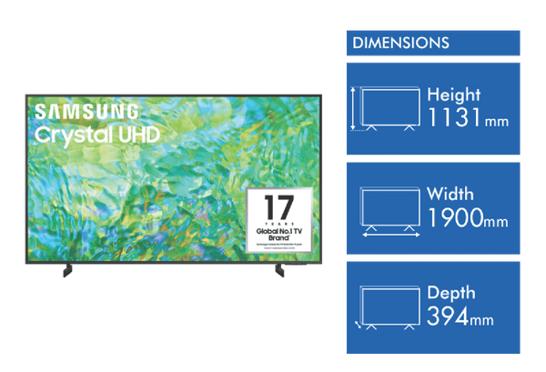 Samsung 85" CU8000 4K Crystal UHD Smart TV 23