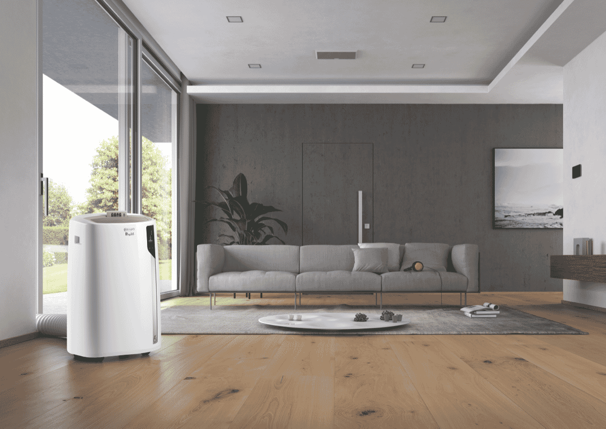 De'Longhi Pinguino Care4Me PACEL112CSTWIFI, Portable Air Conditioner 2.9 Kw, MyEcoRealFeel Technology, Natural Gas R290, Energy Class A+, Dehumidification 41L/24H, App and Voice Control, White - Layaway AU