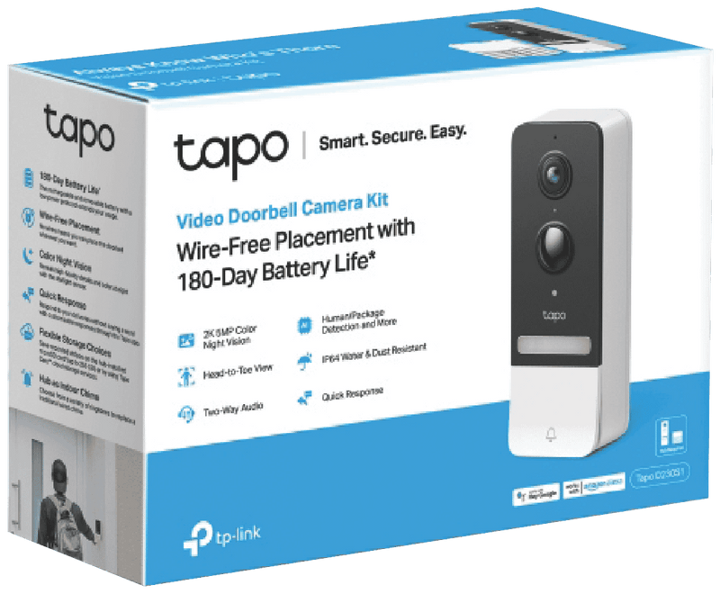 TP-LINK 2K Smart Wireless Video Doorbell w/Hub