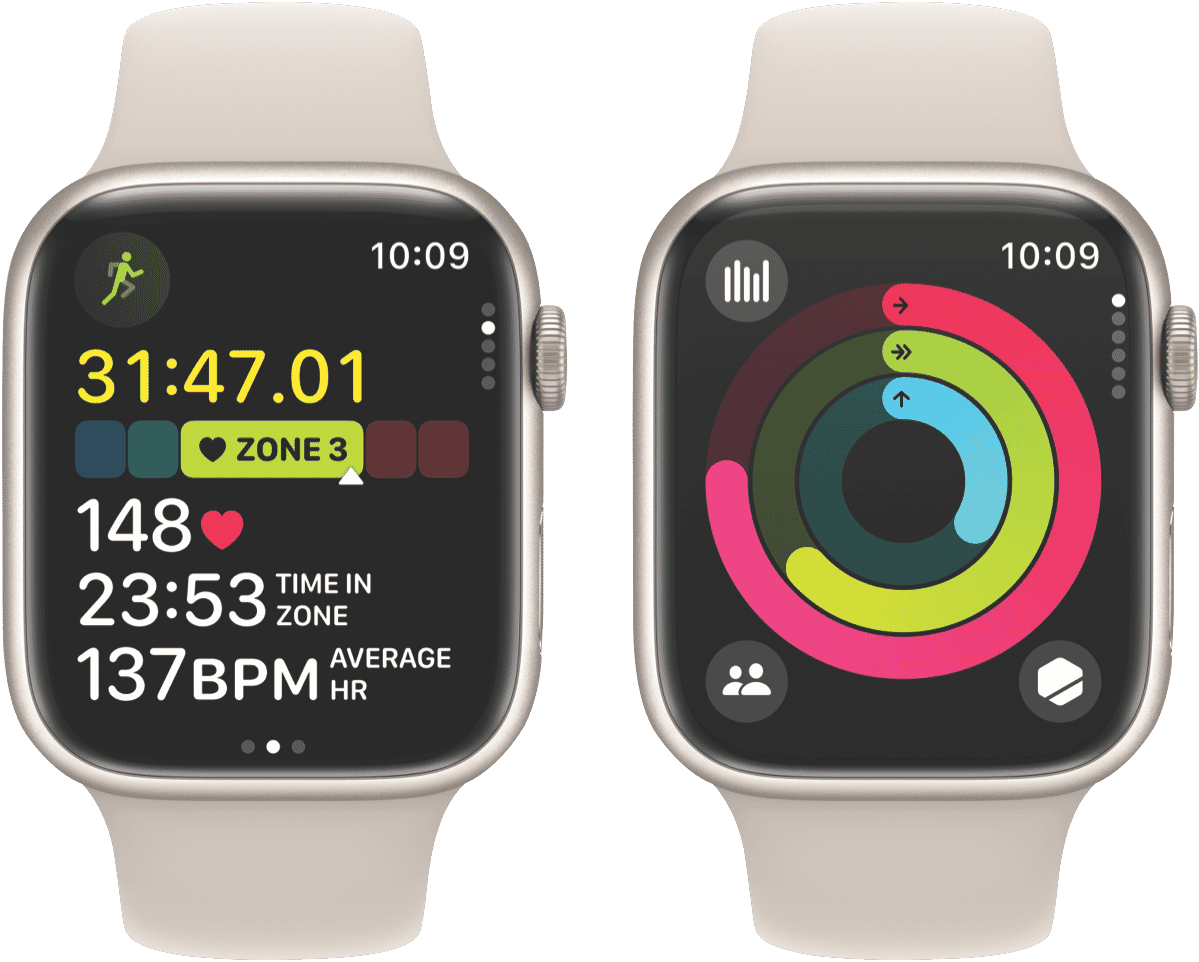 Apple Watch Series 9 GPS 45mm Starlight Aluminium Case with Starlight Sport Band - M/L - Layaway AU