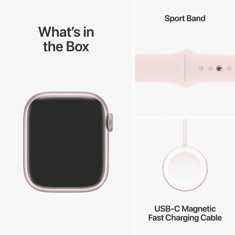 Apple Watch Series9 GPS + Cellular 41mm Pink Aluminium Case with Light Pink Sport Band - S/M