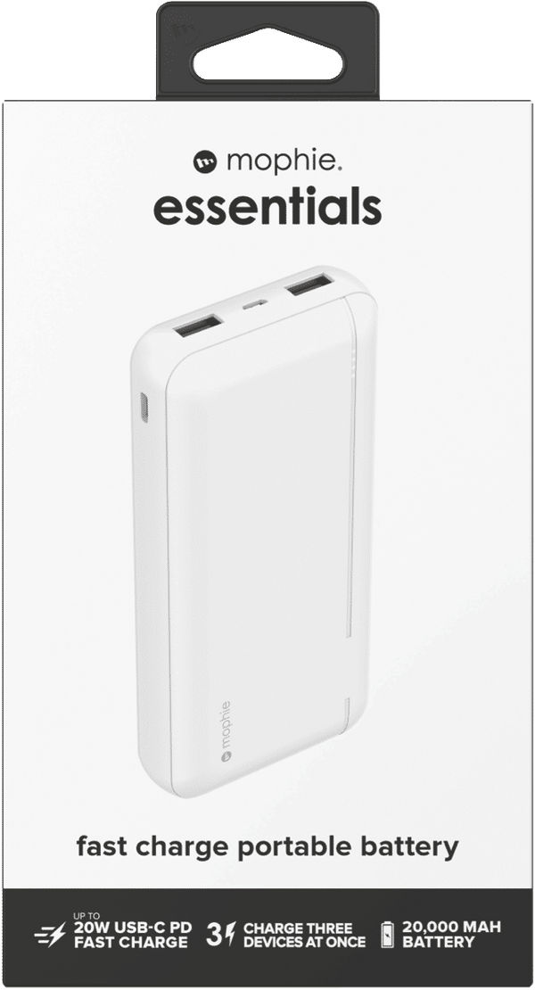 Mophie Essential PowerStation 20K PD 20W-2A1C White