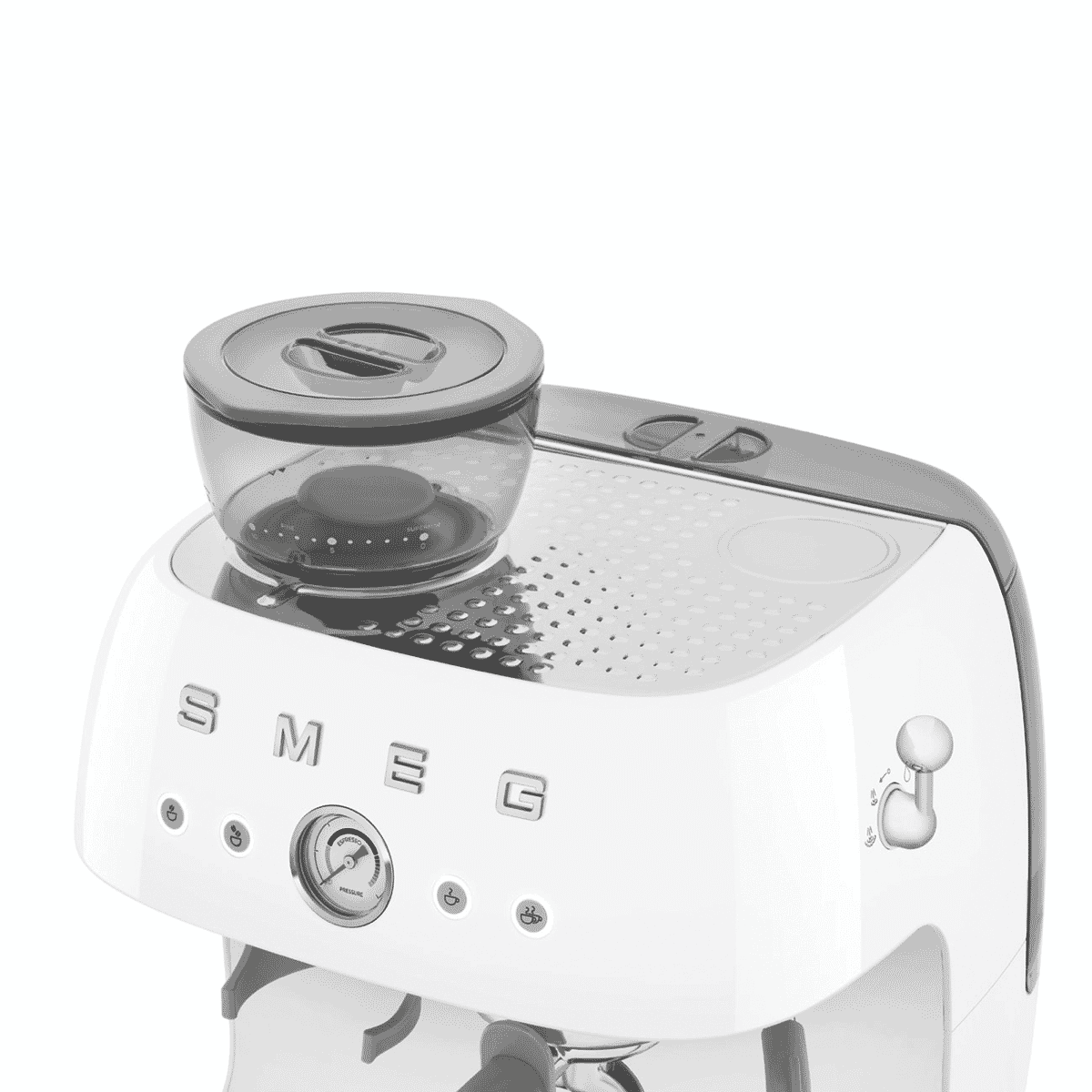 Smeg 50's Style Espresso Machine With Built in Grinder White