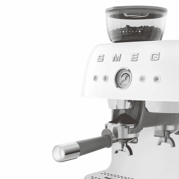 Smeg 50's Style Espresso Machine With Built in Grinder White