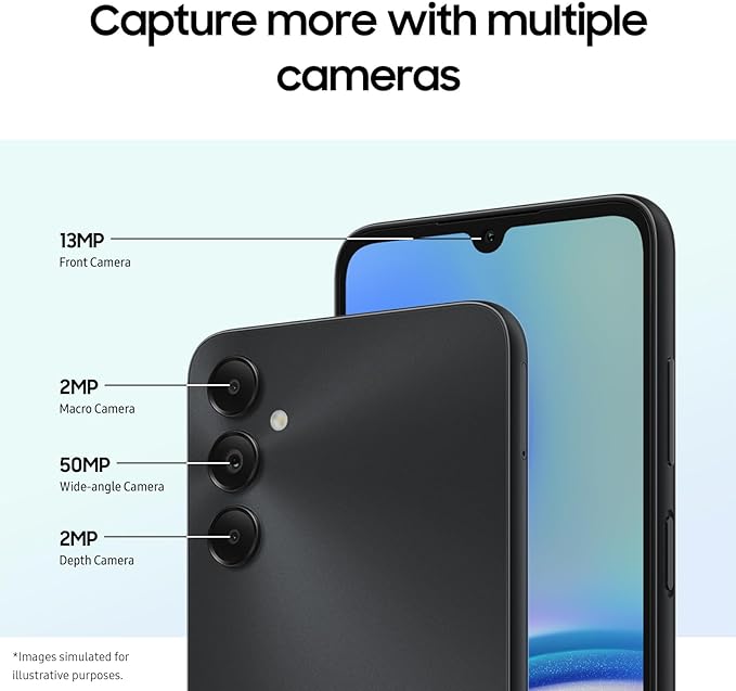 Samsung Galaxy A05s Smartphone, 4GB RAM, 64GB Storage, 50MP Camera, 5000 mAh Battery, Unlocked Android Phone, Black - Layaway AU