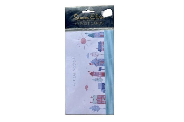Simon Elvin A New Address Postcard (Pack of 10) (White/Blue) (One Size)