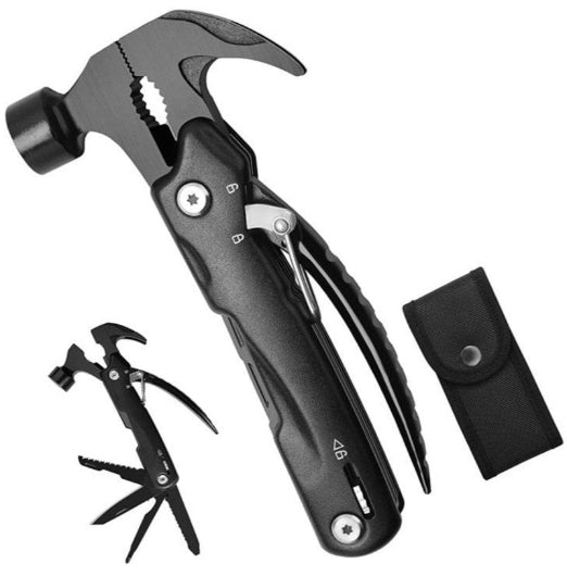 Multi-Purpose Hammer Camping Multitool - Black