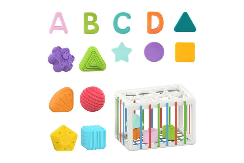 Baby Sensory Blocks Toy Shapes Sorter Toy Baby Montessori Toys Style 1