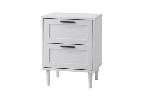 Oikiture Bedside Table Nightstand White