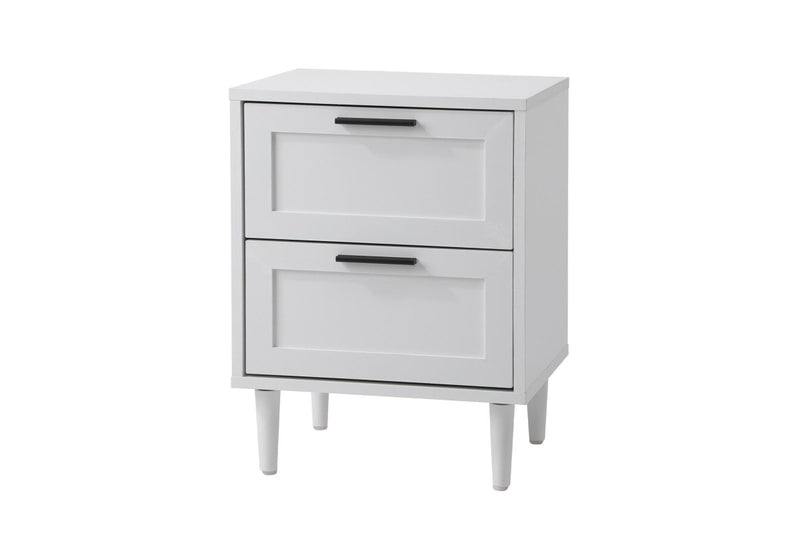 Oikiture Bedside Table Nightstand White