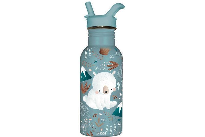 Sassi: Stainless Steel Drink Bottle - Munchy the Bear (500ml)