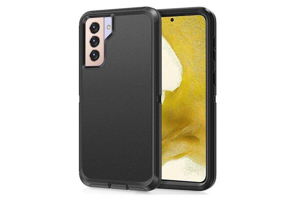 For Samsung Galaxy S22+ /S22 Plus Case Drop Resistant Defender Tradies Heavy Duty Rugged Shockproof Tough Cover (Black)