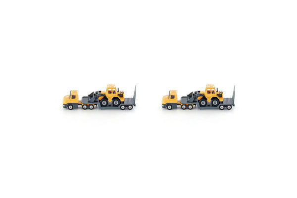 2x Siku 1616 Low Loader Truck w Front Loader Diecast Kids Children Toy 3y+