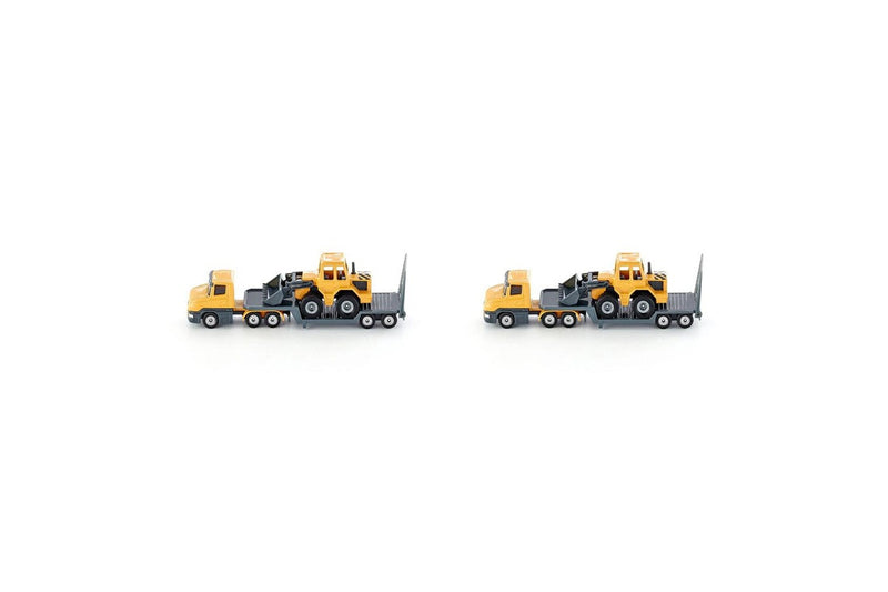 2x Siku 1616 Low Loader Truck w Front Loader Diecast Kids Children Toy 3y+