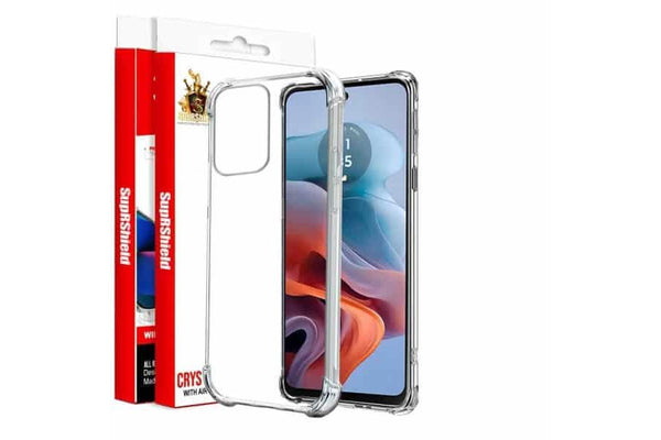 For Motorola Moto G34 5G SupRShield Case Clear Heavy Duty Shockproof Tough Gel Clear Transparent Air Cushion Cover (Crystal Clear)
