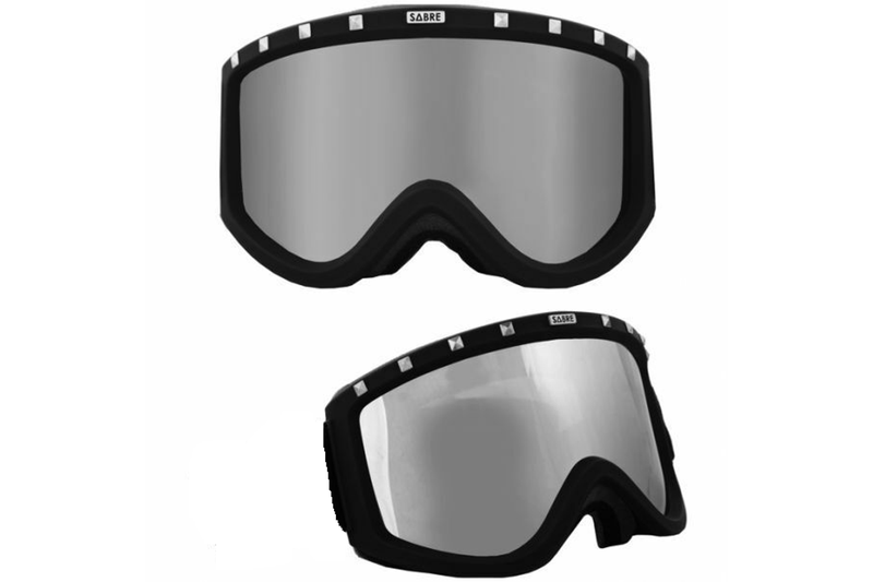 Sabre Snow Goggles Snowboarding Ski Black Frame Silver Lens Strapless Sn1005a