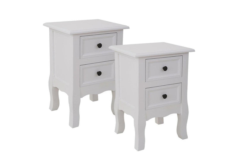 French Bedside Table Nightstand White Set Of 2 Bedside Tables
