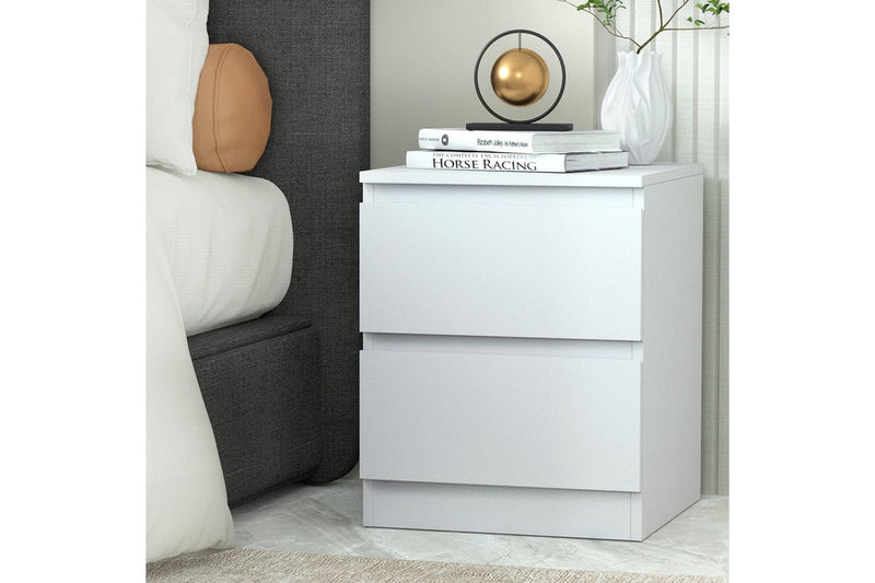 Artiss Bedside Table 2 Drawers - PEPE White