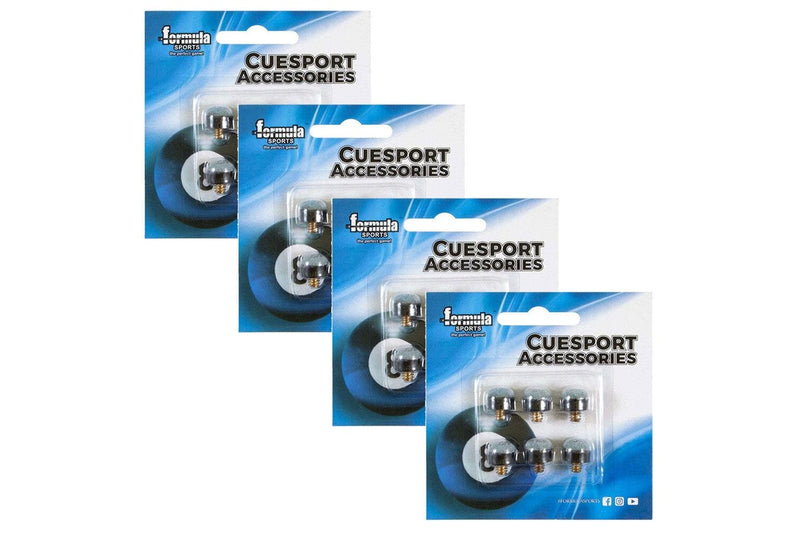 24pc Formula Sports Leather Tip Screw Snooker Cue Replacement 12mm Blue