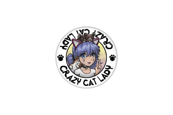 Grindstore Crazy Cat Lady Badge (White) (One Size)