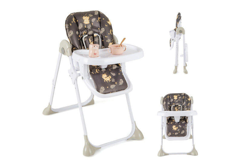 Costway Foldable Highchair w/Soft Cushion, 5-Point Harness Black